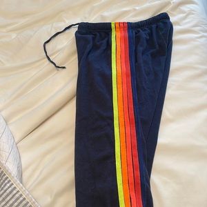 aviator nation striped sweatpants size medium